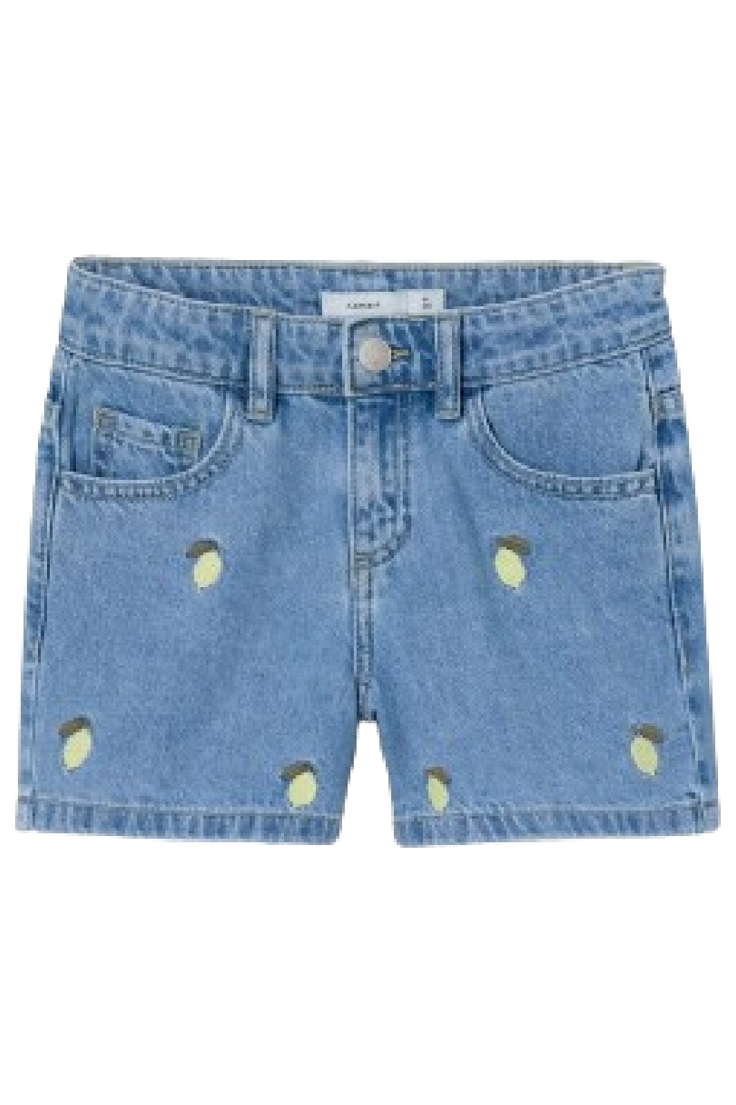 Name It - Nkfbella Reg Shorts 3674-Be - 4472310 Light Blue Denim Lemon Embroidery Shorts 