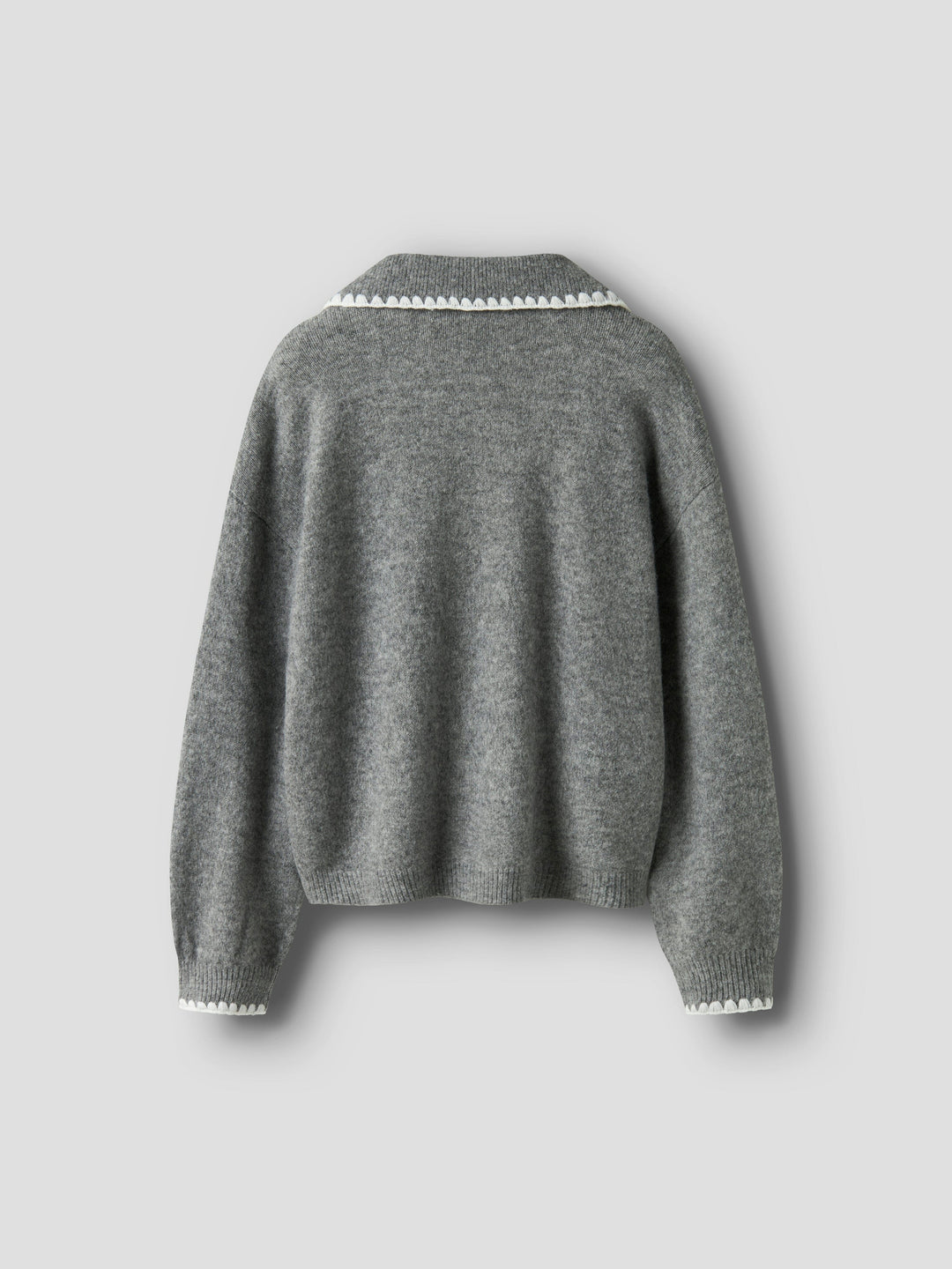 Name It - Nkfrikasa Ls Knit Polo - 4874851 Grey Melange Skjorter 