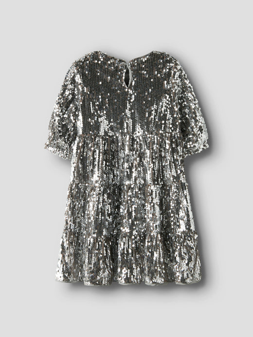Name It - Nkfriscing 3/4 Sl Dress - 4874447 Silver Kjoler 
