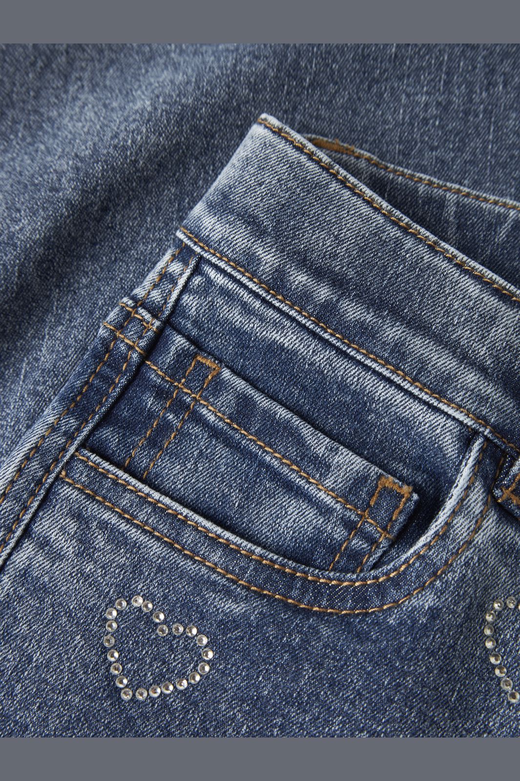 Name It - Nkfrose Wide Rhinestone Jeans 4417-Im T - 4912053 Denim Blue Rhinestone Bows