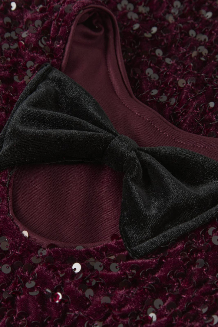 Name It - Nkfrusitta Ls Dress - 4881798 Burgundy Black Bow