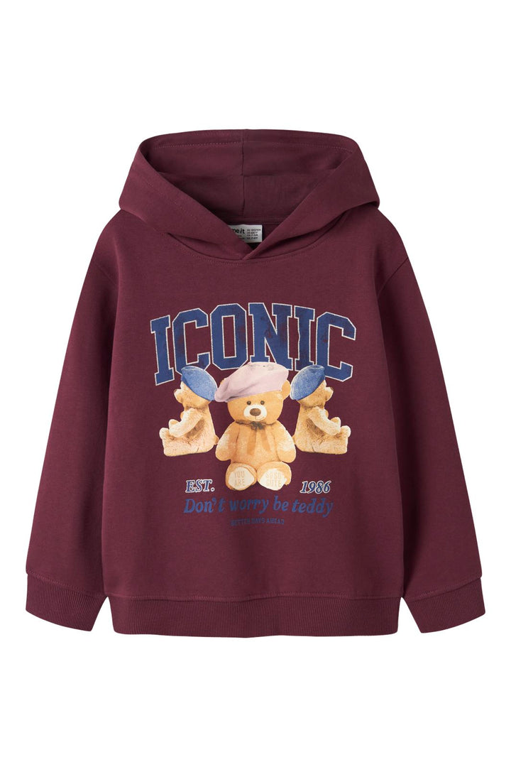 Name It - Nkfrycca Ls Nreg Sweat Wh Box - 4958709 Burgundy