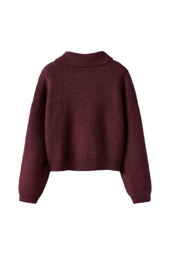 Name It - Nkfsonia Ls Polo Knit - 4889774 Burgundy