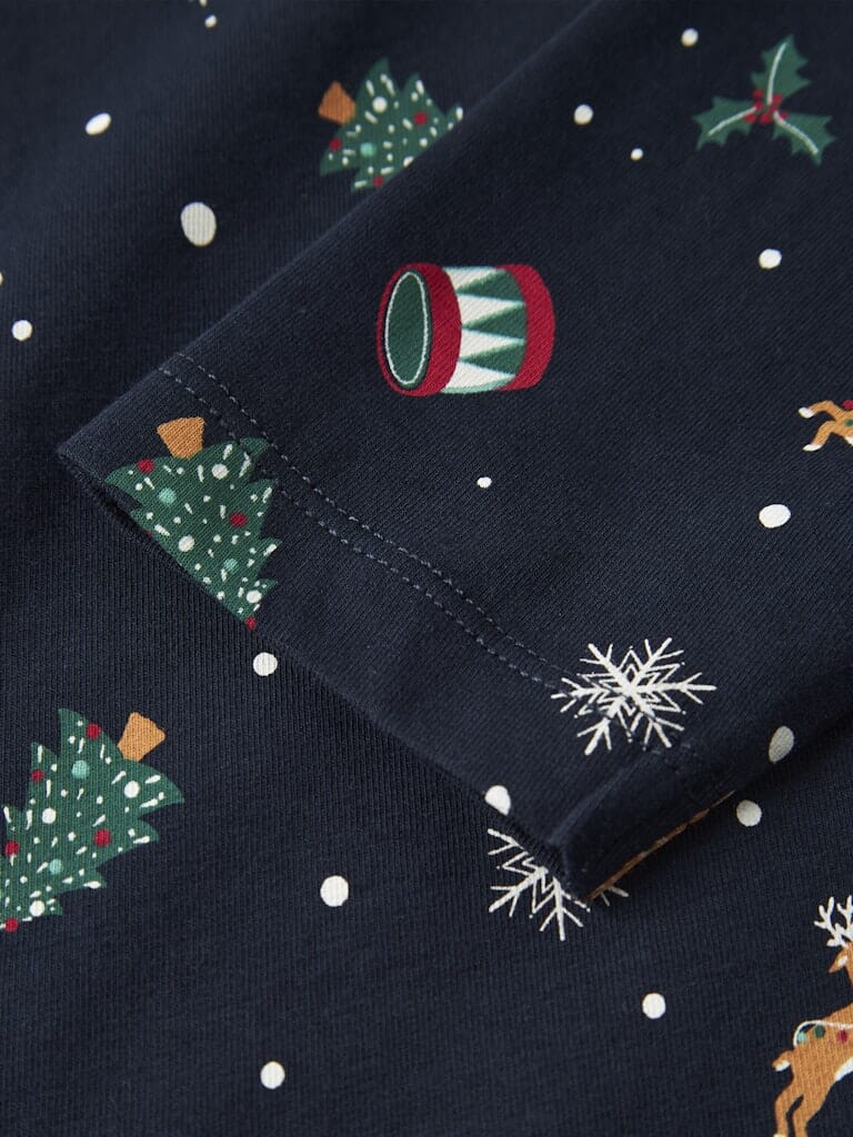 Name It - Nknvismas Ls Nightset - 4879845 Navy Blazer Xmas Aop Navy Nattøj 