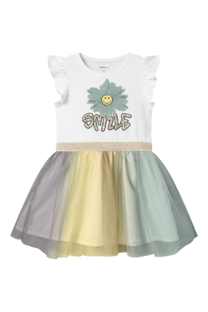 Name It - Nmfarnina Happy Ss Tulle Dress Smi - 4752834 Bright White