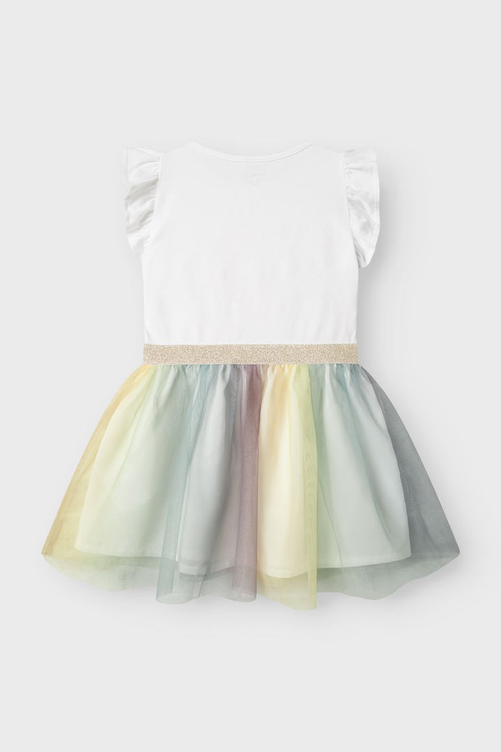 Name It - Nmfarnina Happy Ss Tulle Dress Smi - 4752834 Bright White