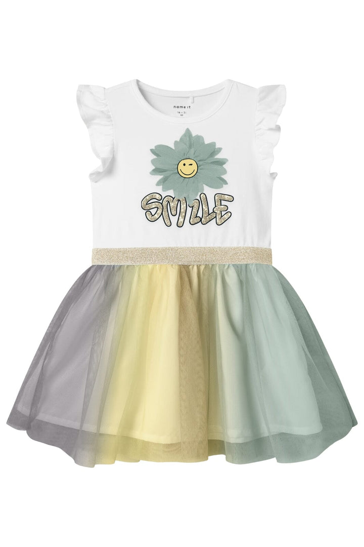 Name It - Nmfarnina Happy Ss Tulle Dress Smi - 4752834 Bright White
