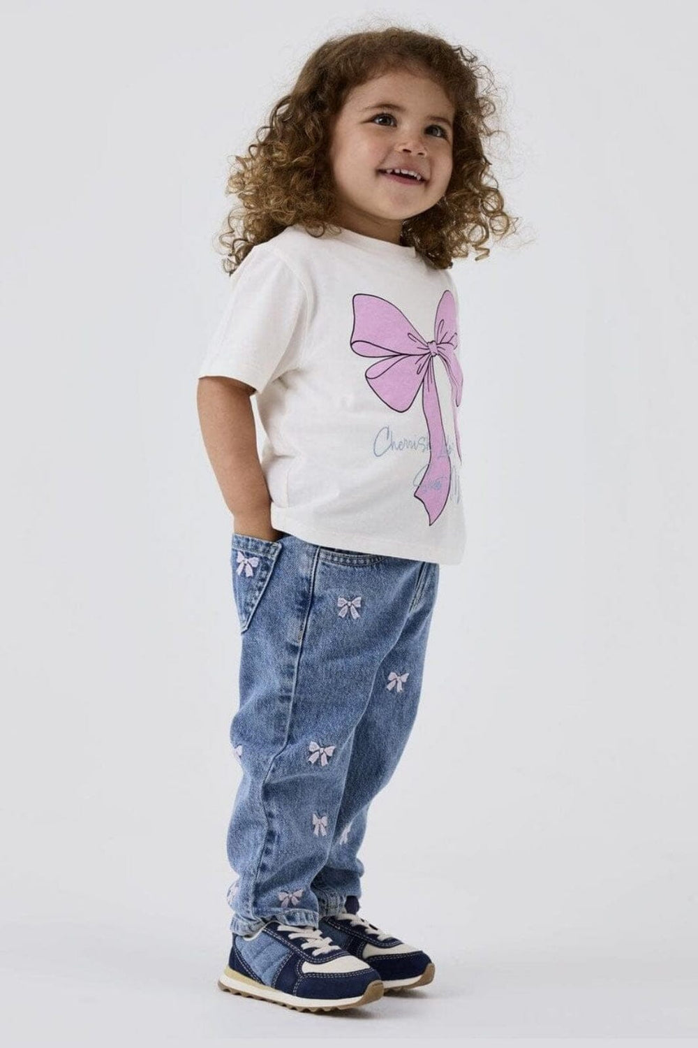 Name It - Nmfbella Emb Jeans 3285-Be - 4677987 Medium Blue Denim Bows