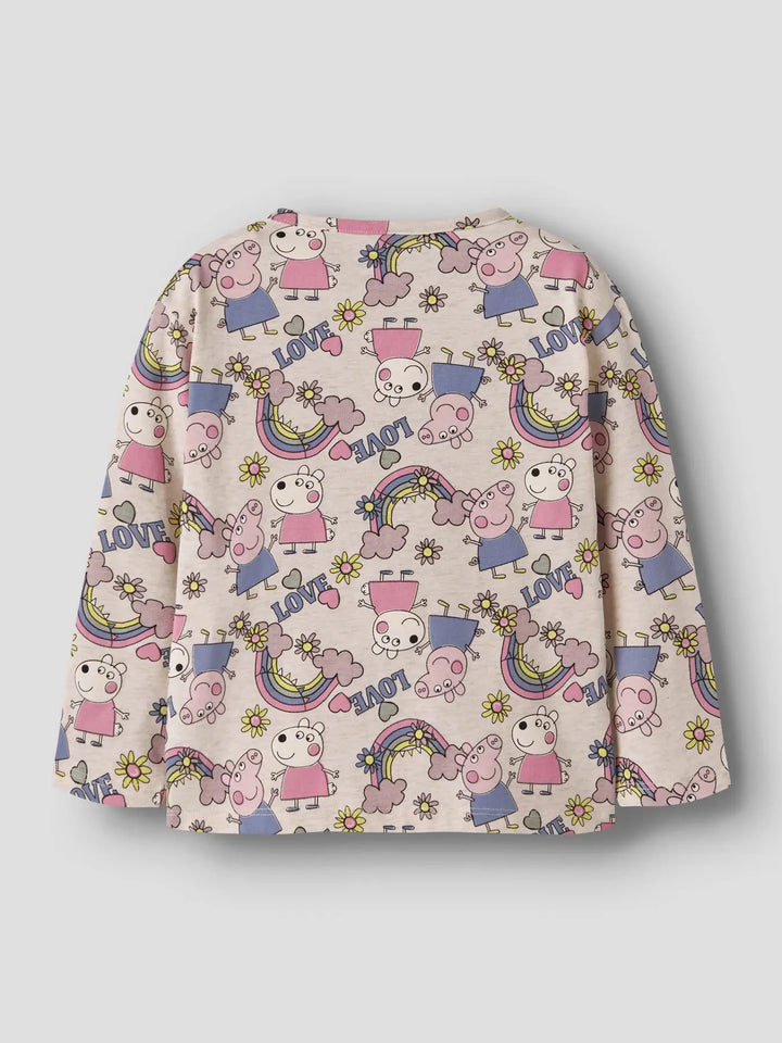 Name It - Nmfdarsy Peppa Ls Nreg Top - 5009657 Peyote Melange T-shirts 