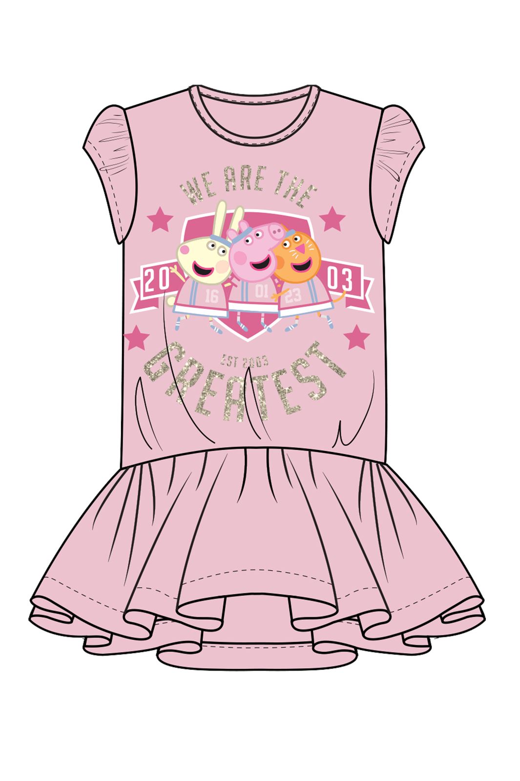 Name It - Nmfmerina Peppa Ss Dress - 4628179 Parfait Pink