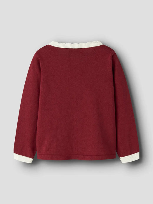 Name It - Nmfralbos Ls Knit Card - 5158244 Red Dahlia Cardigans 