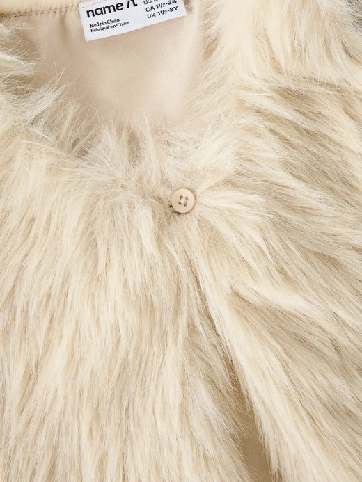 Name It - Nmfsully Fake Fur Vest - 4939590 Cement Frakker 