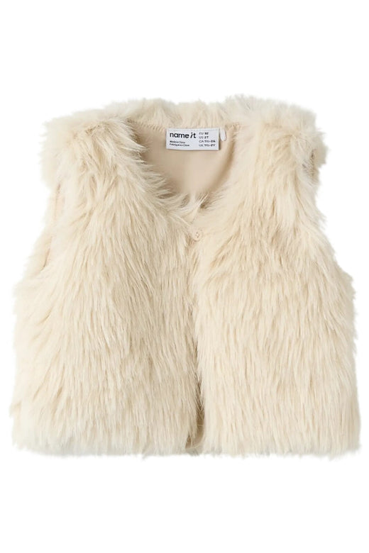 Name It - Nmfsully Fake Fur Vest - 4939590 Cement Frakker 