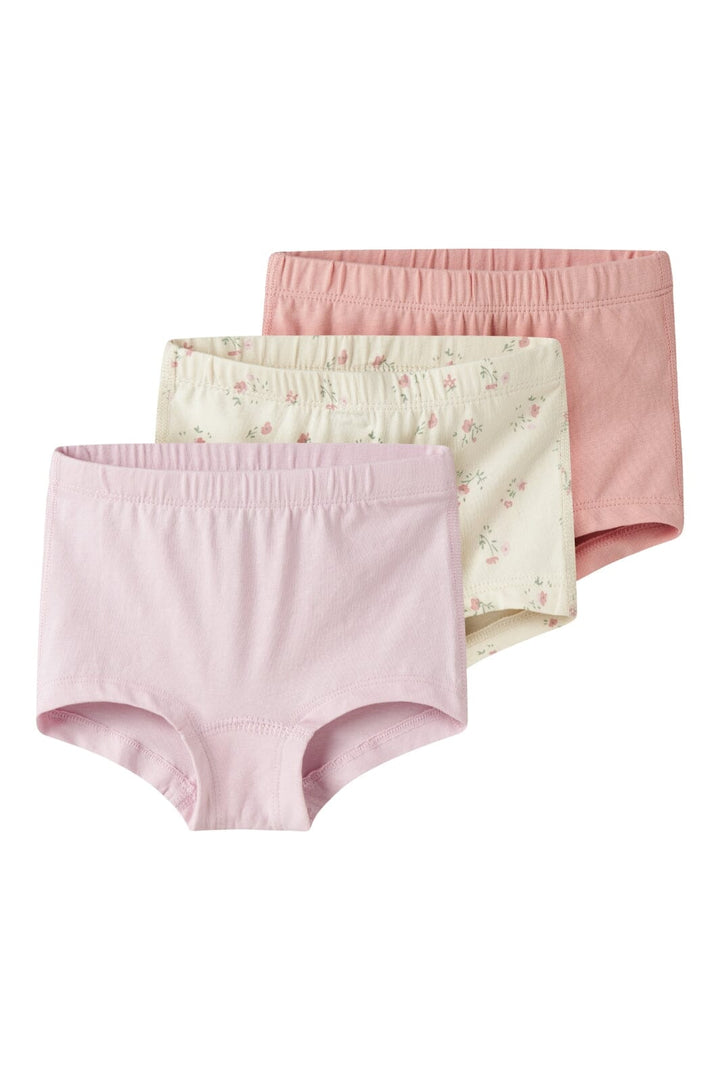 Name It - Nmftights Flower - 4871384 Turtledove W/ Pale Lilac + Mellow Rose Underbukser 