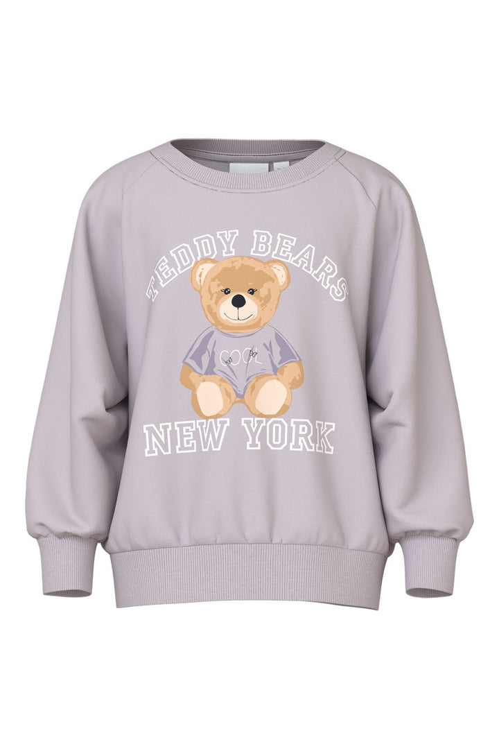 Name It - Nmfvenus Ls Nreg Sweat - 4971008 Lilac Marble Teddy Bear