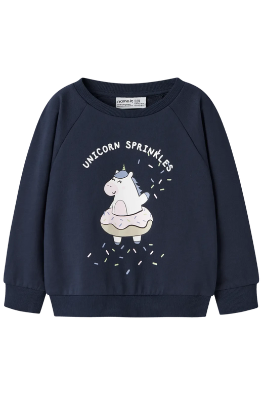 Name It - Nmfvenus Ls Nreg Sweat - 4971009 Navy Blazer Unicorn Sprinkles Sweatshirts 