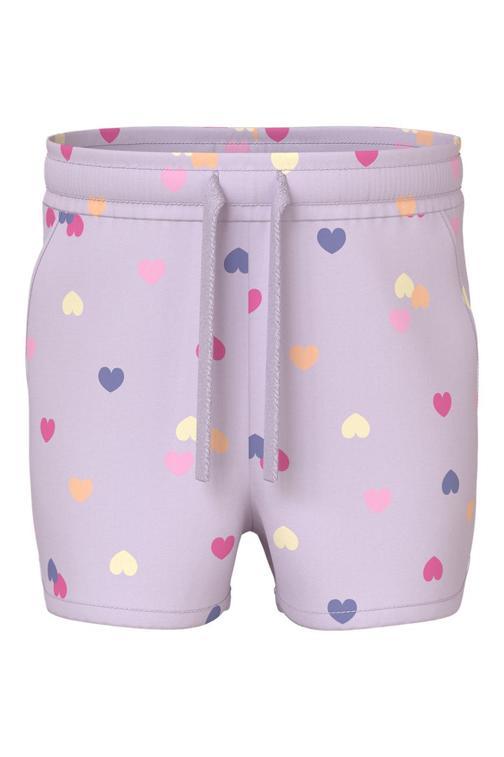 Name It - Nmfvigga Shorts F1 - 5058600 Lavender Fog Colorful Hearts