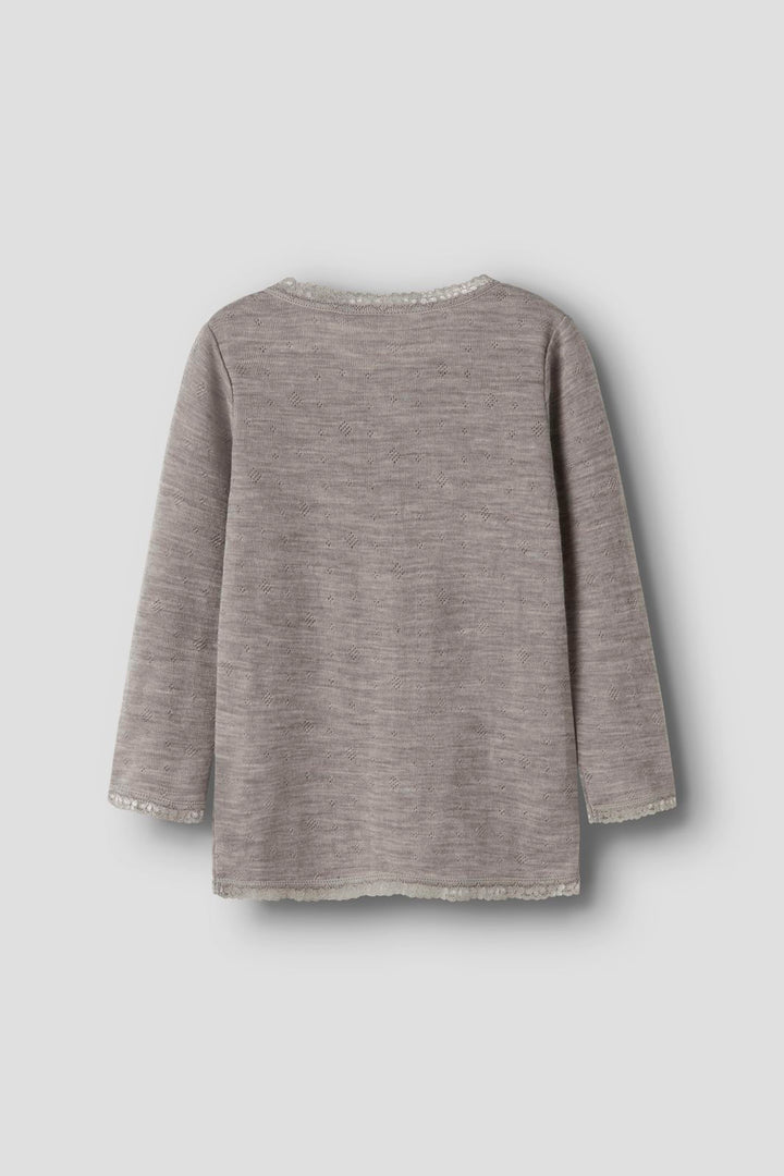 Name It - Nmfwang Wool Needle Ls Top Solid - 4738220 Satellite