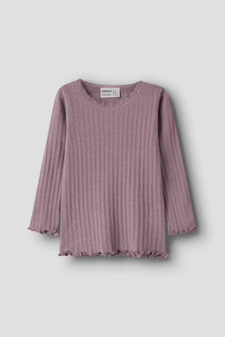 Name It - Nmfwossa Wo/Si Rib Ls Top - 4969337 Toadstool