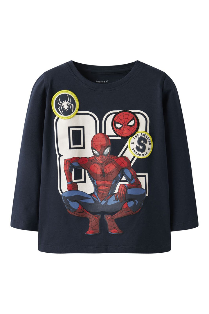 Name It - Nmmdeep Spider Ls Nreg Top Box Mar - 4921287 Navy Blazer