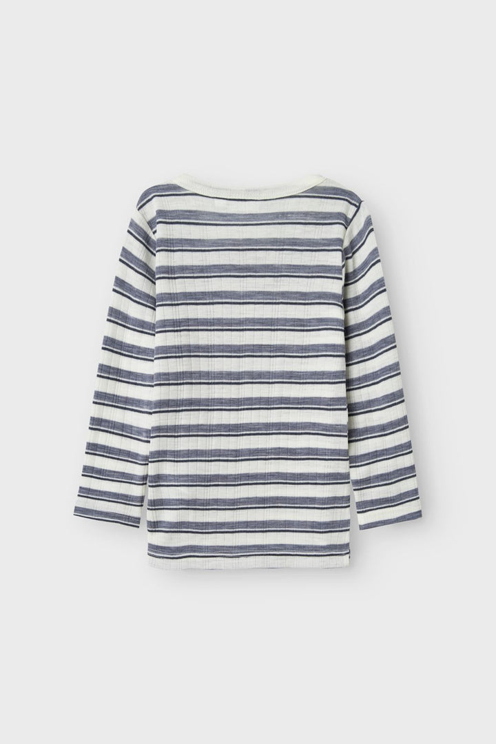 Name It - Nmmwang Wool Needle Ls Top - 4737338 Folkstone Gray Snow White