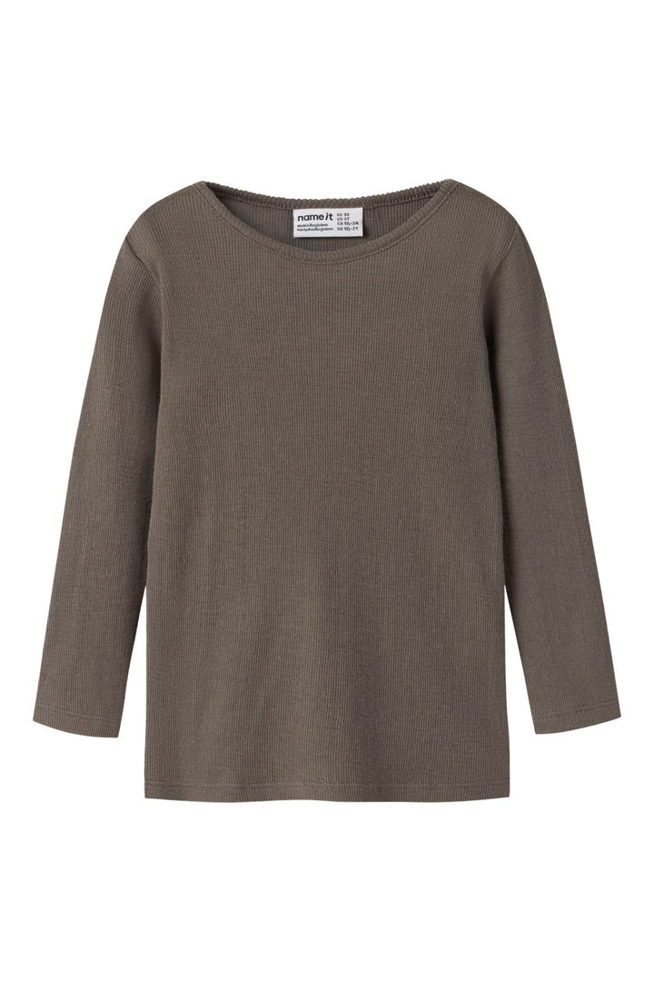 Name It - Nmmwossa Wo/Si Rib Ls Top - 4961030 Morel