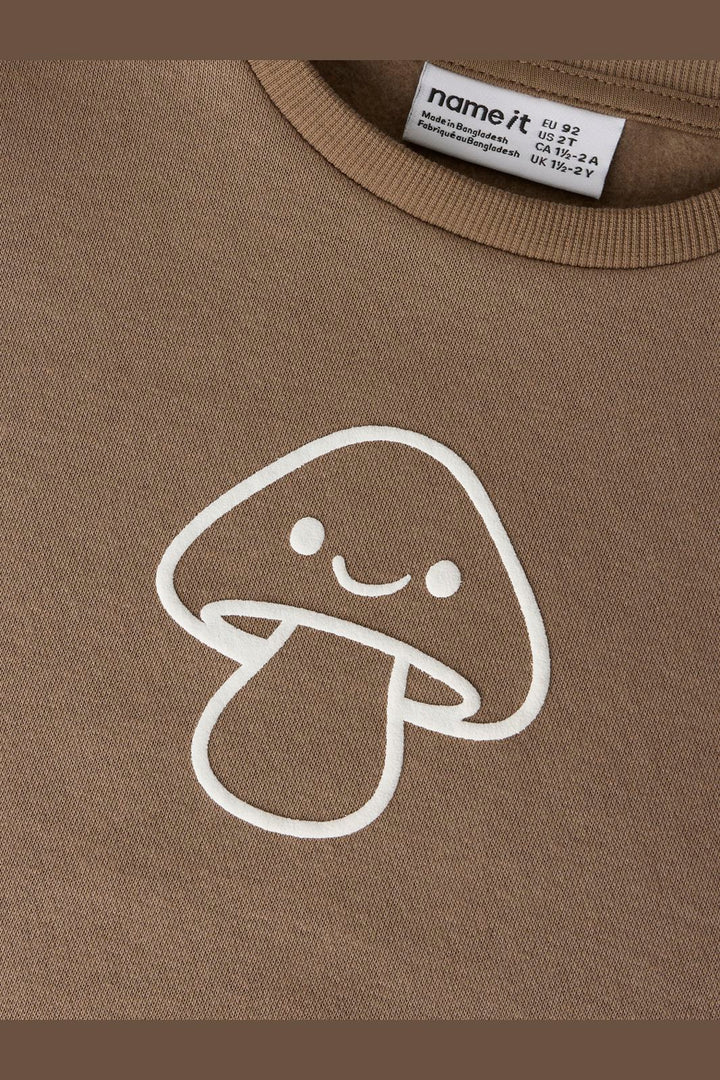 Name It - Nmnriley Ls Rlx Sweat - 5096049 Brown Lentil Antique White Print