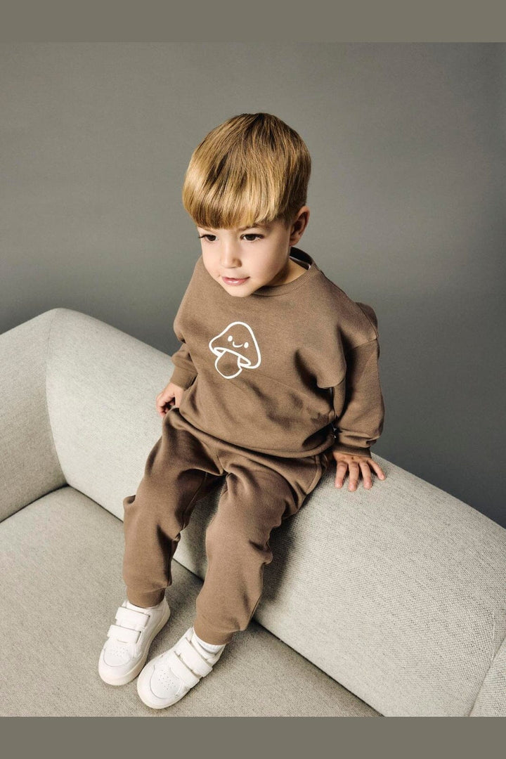 Name It - Nmnriley Ls Rlx Sweat - 5096049 Brown Lentil Antique White Print