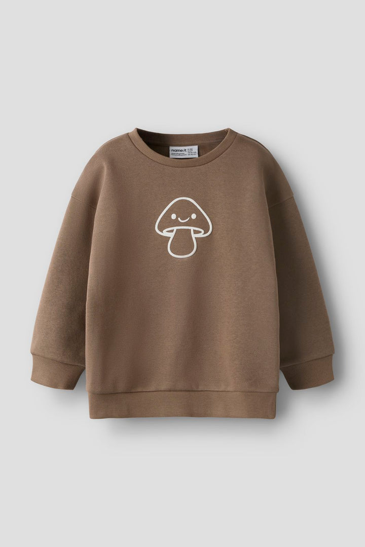Name It - Nmnriley Ls Rlx Sweat - 5096049 Brown Lentil Antique White Print