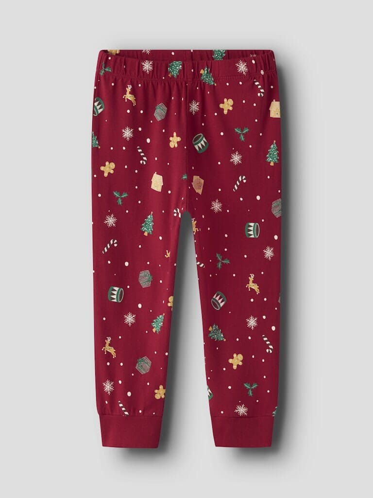 Name It - Nmnvismas Ls Nightset - 4879856 Jester Red Xmas Aop Red Nattøj 