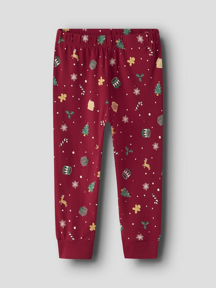 Name It - Nmnvismas Ls Nightset - 4879856 Jester Red Xmas Aop Red Nattøj 