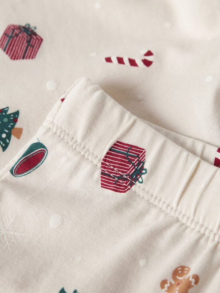 Name It - Nmnvismas Ls Nightset - 4918965 Whitecap Gray Xmas Aop Nattøj 