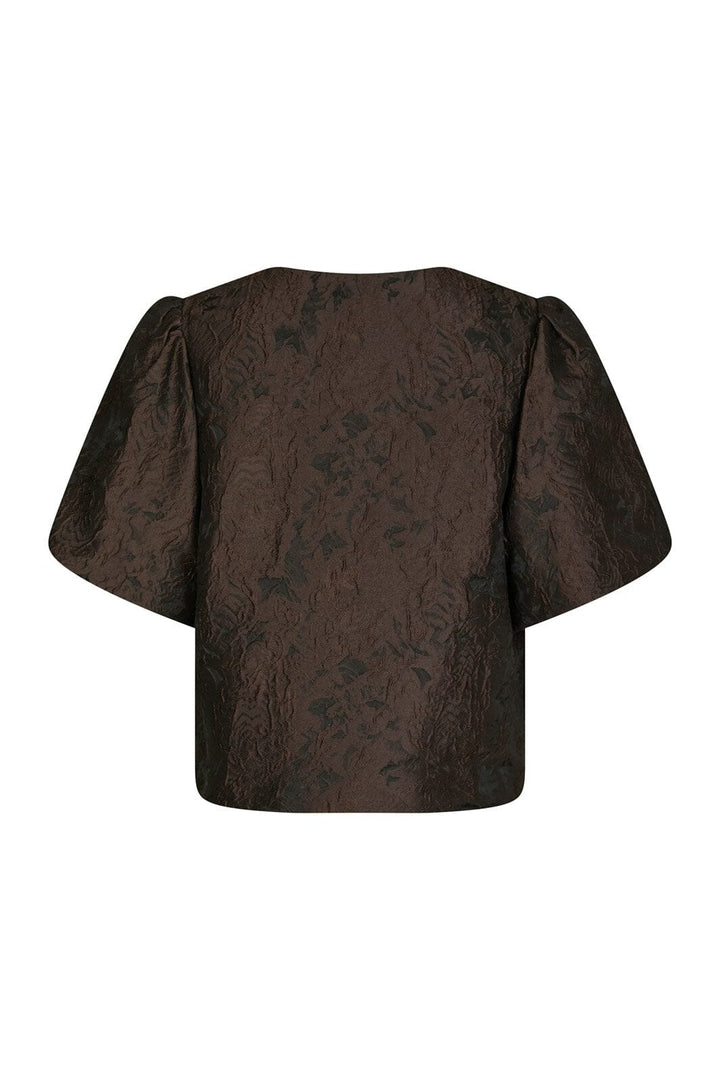 Neo Noir - Aisa Brocade Blouse 166369 - 676 - Dark Brown
