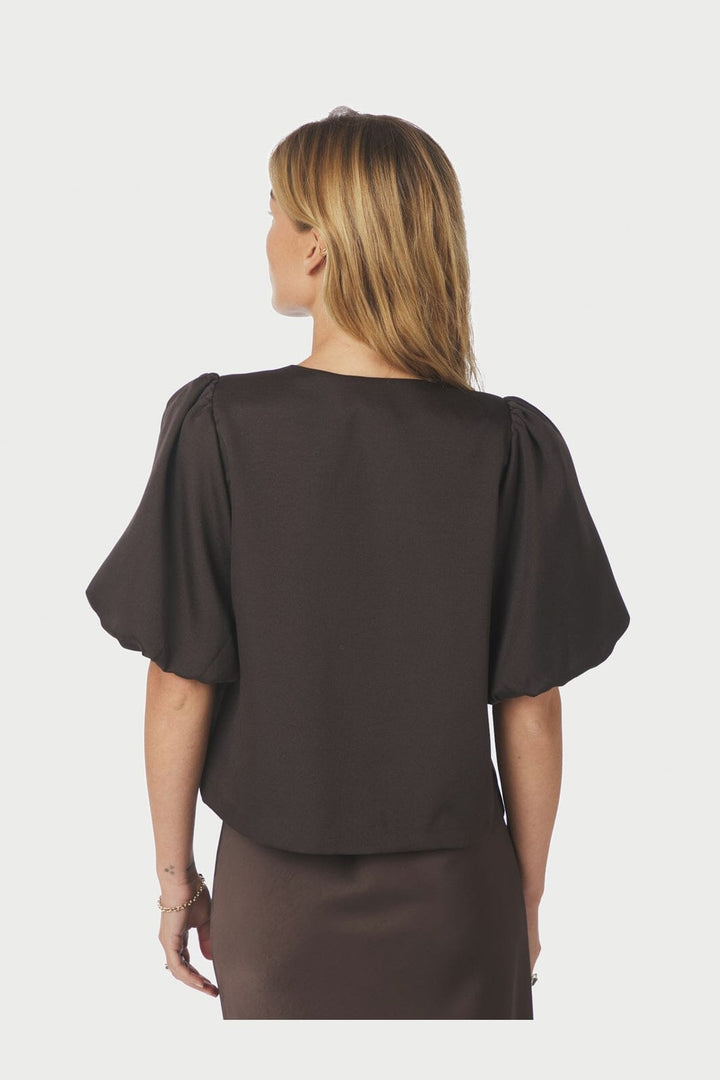 Neo Noir - Aisa Dull Satin Blouse 164658 - 210 - Brown