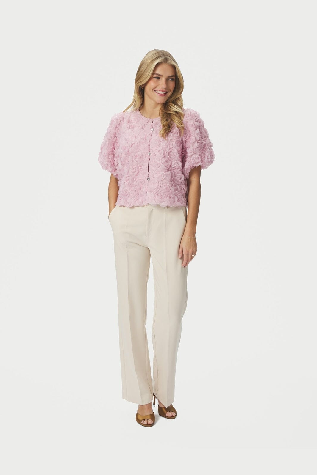 Neo Noir - Aisa Flower Blouse 168409 - 165 - Rose