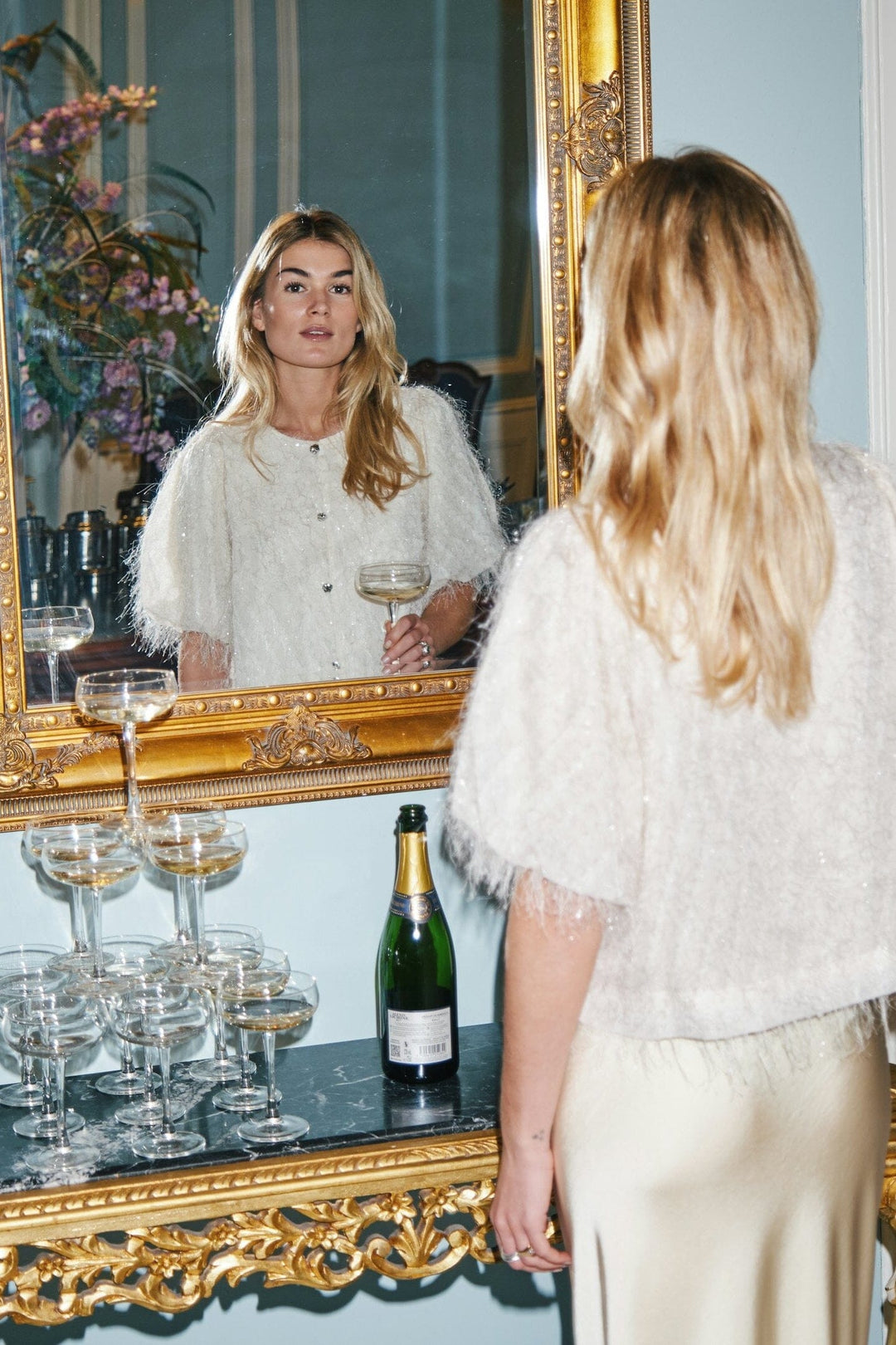 Neo Noir - Aisa Frilly Blouse 167582 - 122 - Creme Bluser 