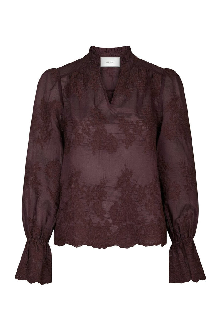 Neo Noir - Amara Big Embroidery Blouse 163032 - 174 - Burgundy