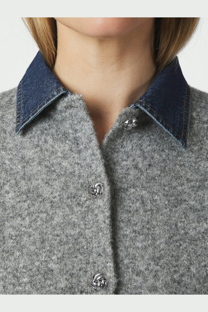 Neo Noir - Amoria Knit Cardigan 169711 - 133 - Grey Melange