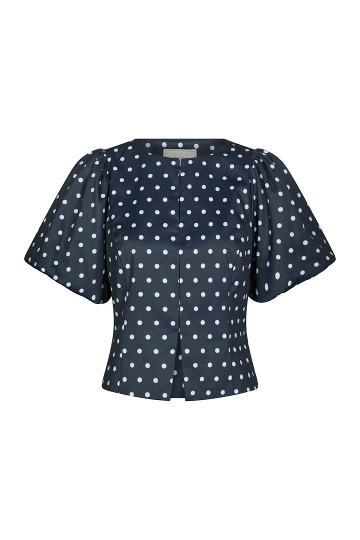 Neo Noir - Anela Dot Blouse 167821 - 141 - Navy