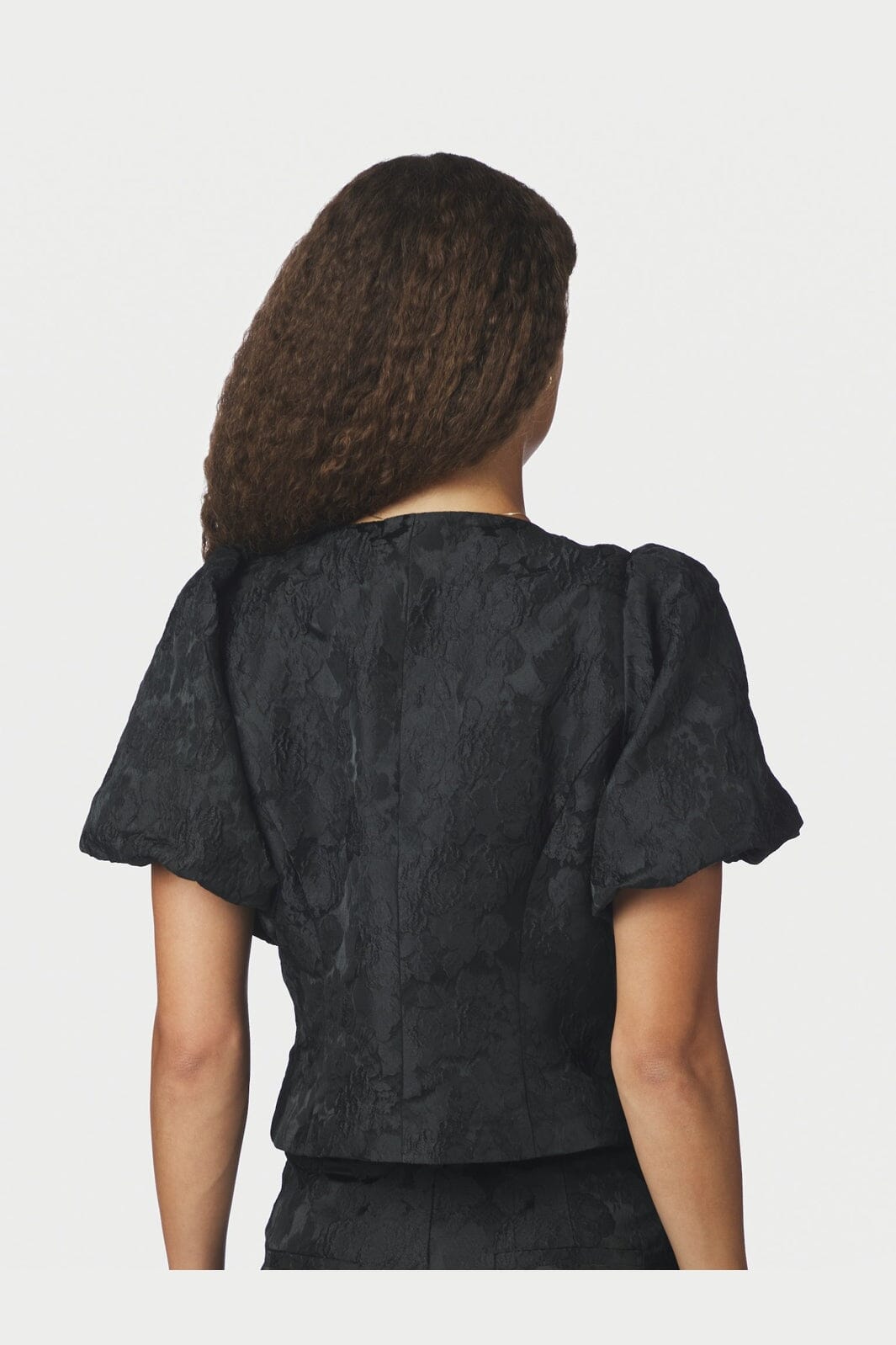 Neo Noir - Anela Flower Brocade Blouse 166905 - 100 - Black
