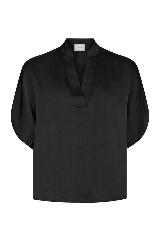 Neo Noir - Anelle Heavy Sateen Blouse 168286 - 100 - Black