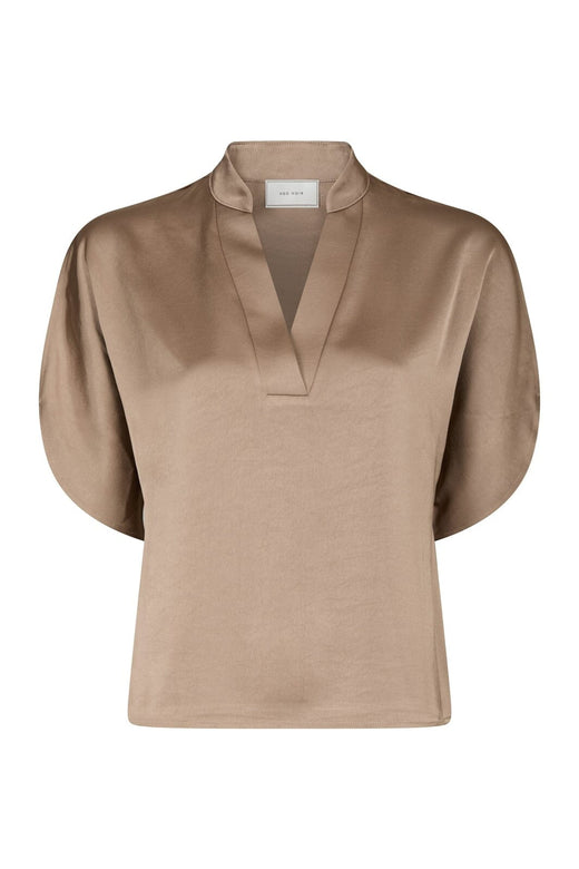 Neo Noir - Anelle Heavy Sateen Blouse 168286 - 811 - Dark Taupe