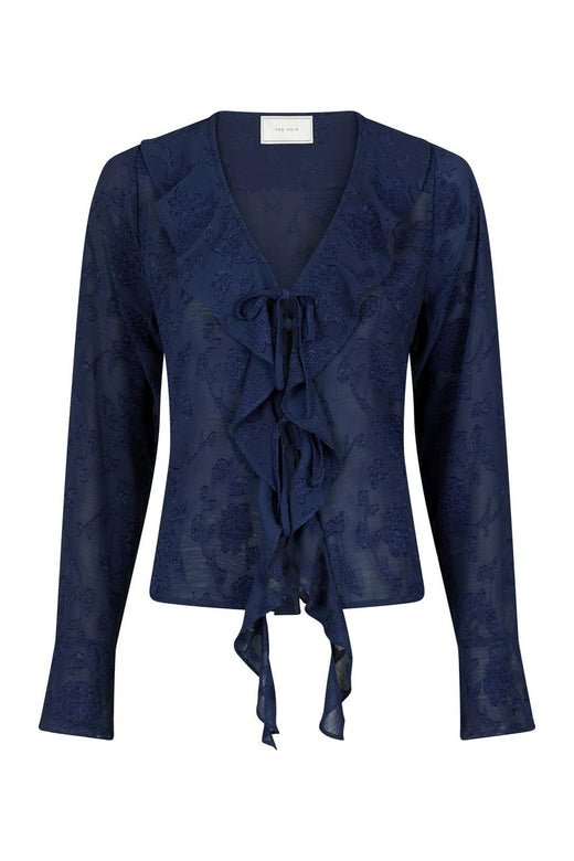 Neo Noir - Anika Burnout Blouse - Navy
