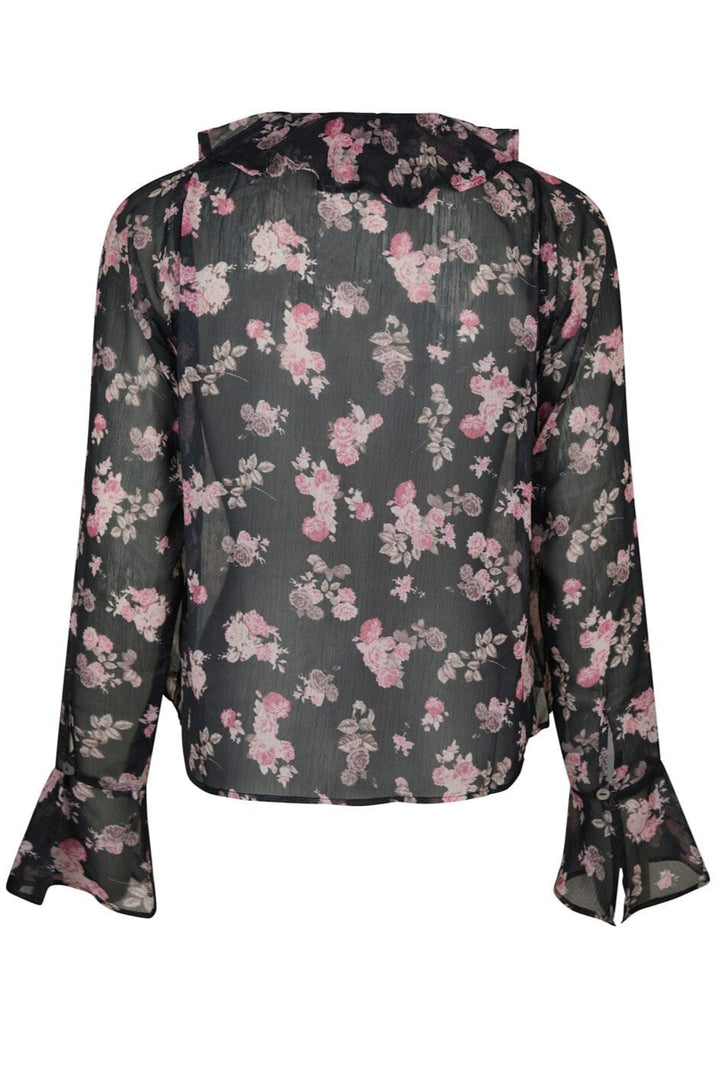 Neo Noir - Anika Marigold Print Blouse 165527 - 702 - Dark Navy