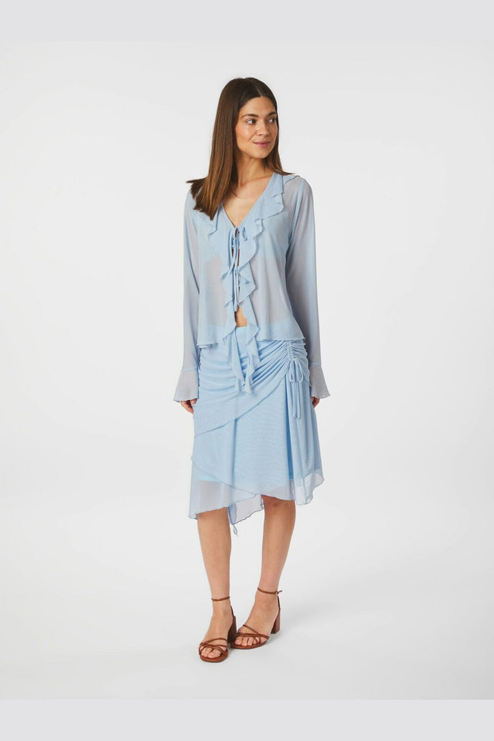 Neo Noir - Anika Mesh Blouse 165644 - 145 - Light Blue