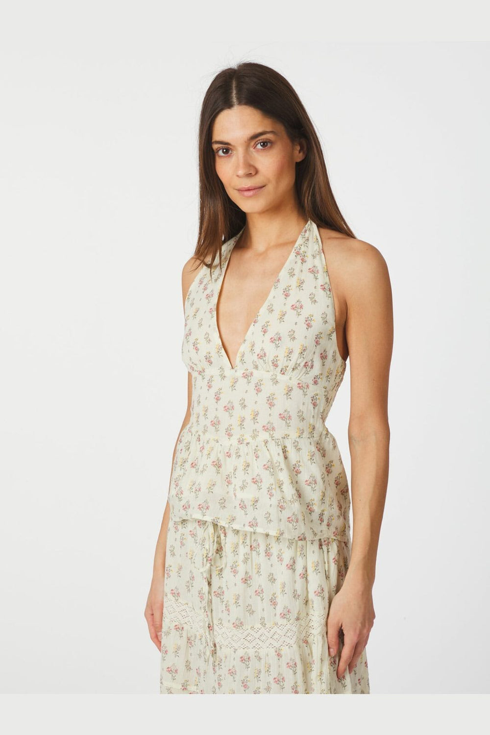 Neo Noir - Ariet Fine Print Top 165346 - 122 - Creme
