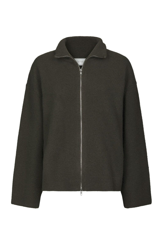 Neo Noir - Asley Zip Knit Cardigan 164973 - 456 - Moss Green