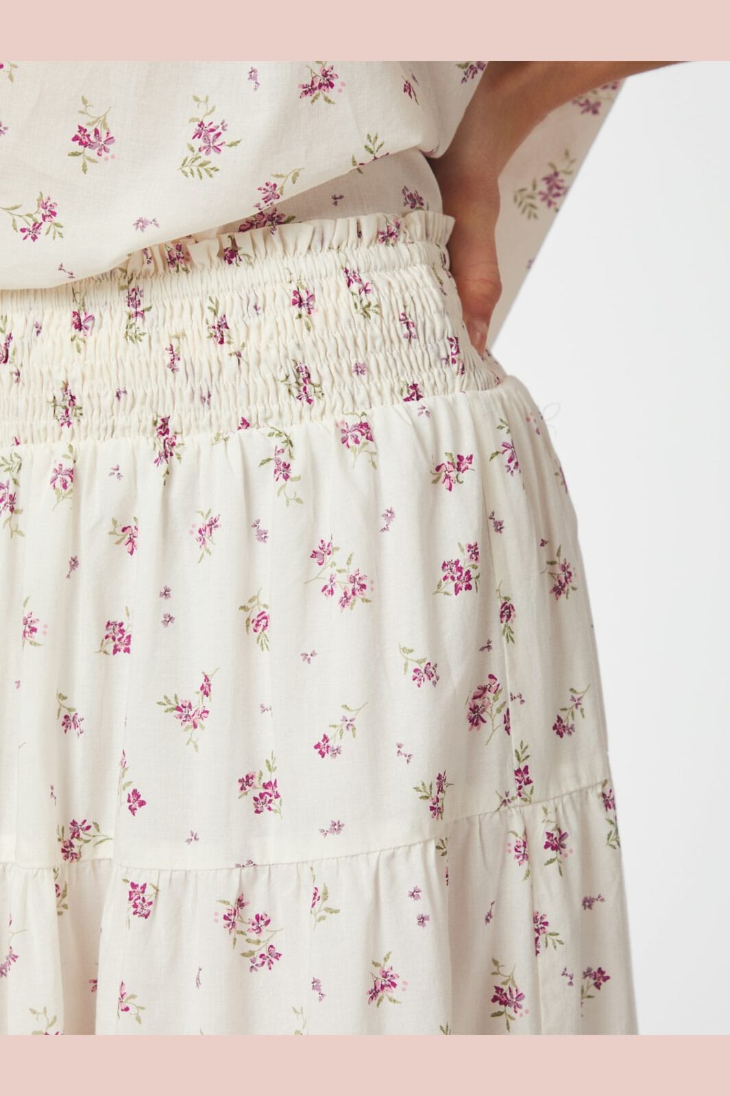 Neo Noir - Asta Small Blossom Skirt 165649 - 122 - Creme