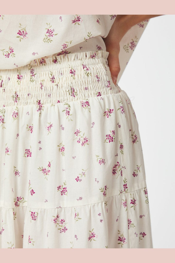 Neo Noir - Asta Small Blossom Skirt 165649 - 122 - Creme
