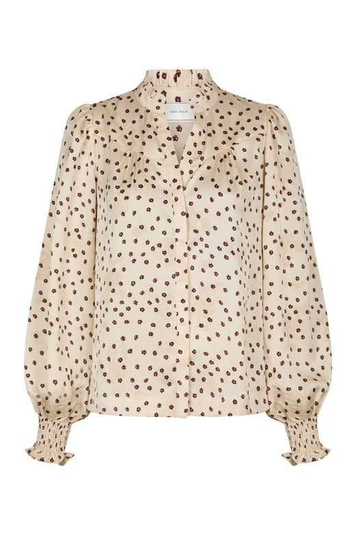 Neo Noir - Astrida Flower Jacquard Blouse 170202 - 122 - Creme